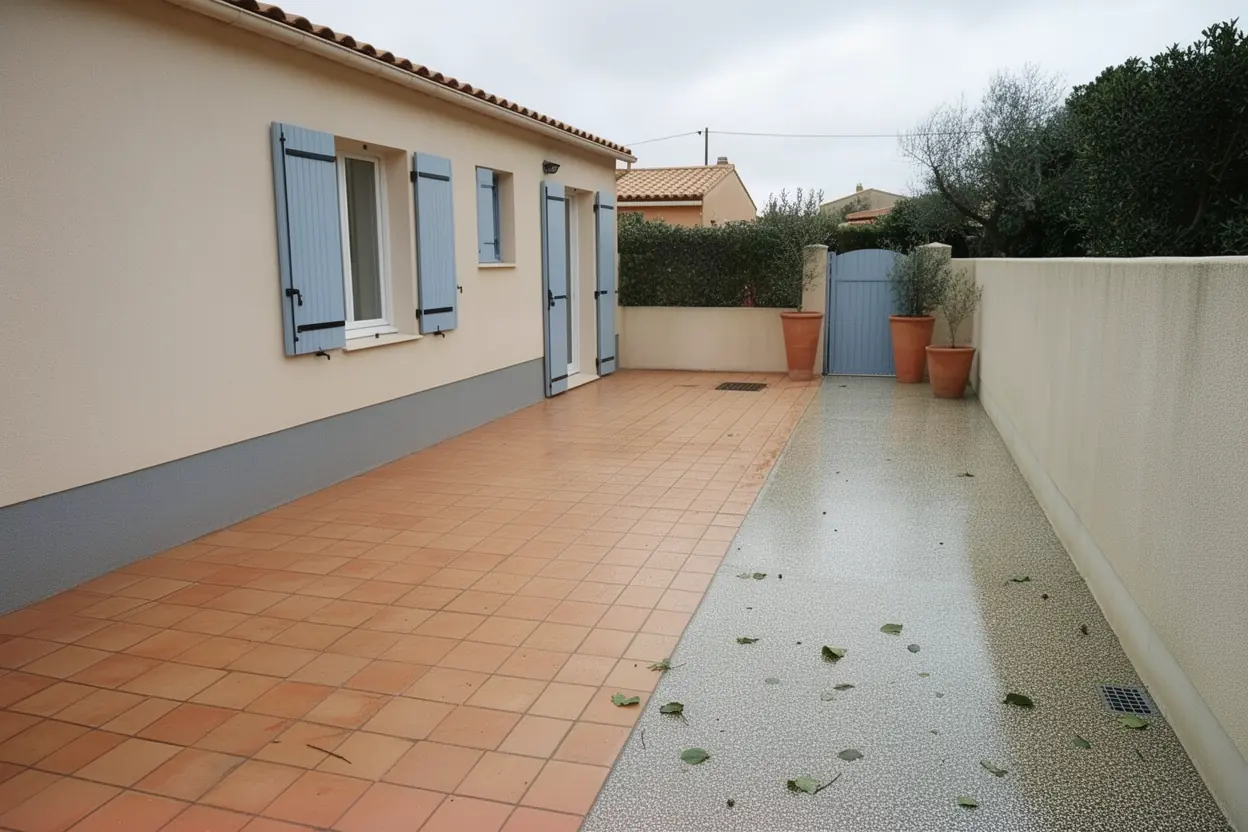 Passage nettoyé après ramassage à Hyères