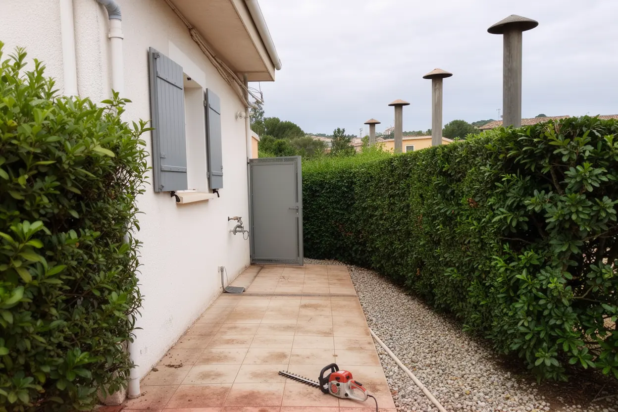 Haie éclaircie après coupe à La Seyne-sur-Mer
